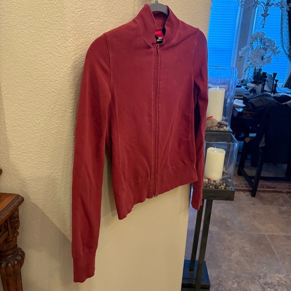 Vintage Women Teens Y2K Burgundy Red Zipped Light Jacket Size XS/S - Picture 3 of 6
